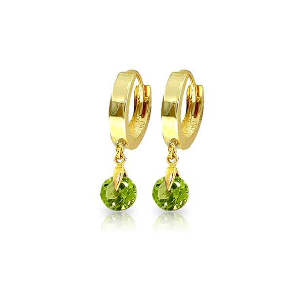 Genuine 2 ctw Peridot Earrings 14KT Yellow Gold - REF-25Y9F