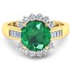 Image 3 : Natural 3.18 CTW Zambian Emerald & Diamond Ring 14K Yellow Gold - REF-157N7R