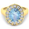 Image 3 : Natural 3.12 CTW Aquamarine & Diamond Ring 14K Yellow Gold - REF-111W3X