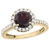 Image 1 : 1.39 CTW Garnet & Diamond Ring 14K Yellow Gold - REF-60R9H