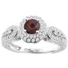 Image 1 : 1.10 CTW Garnet & Diamond Ring 14K White Gold - REF-88V9R