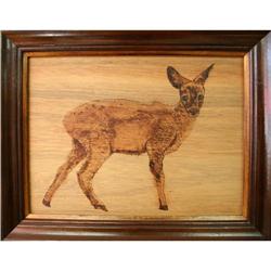 "Deer at Attention" by Unknown - Woodburning #1744644