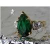 Image 1 : RHJ Simulated Emerald ( YAG) & CZ Ring #1744672