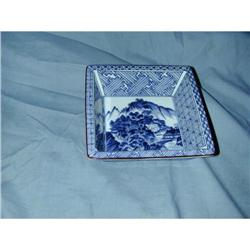 JAPANESE BLUE AND WHITE SQUARE BOWL MEIJI #1745451