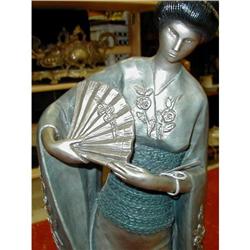 Large Gakutei Asian Geisha Woman Statue #1745668