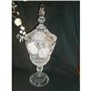 Image 1 : CRYSTAL  URN W/PEDESTAL BASE- LIDDED W/FINALE #1751847