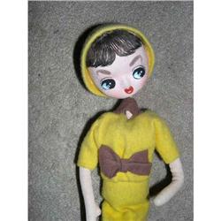 11" Japanese Cloth Doll In Yellow #1752276