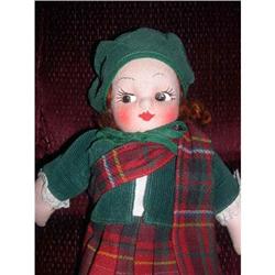 12  Scottish Georgene Type Cloth Molded Face #1752287