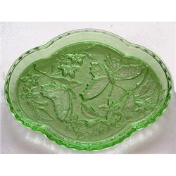 Green Depression Glass BUTTERFLY Dresser Tray #1752435