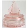 Image 1 : Pink Depression Glass Sail Boat Powder Jar #1752470