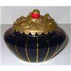 Image 1 : Purple Czech Glass Ormolu Lid Powder Jar #1752478