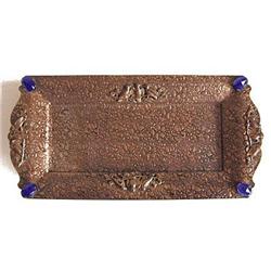 Cobalt Blue Glass JEWELED Vanity Tray  #1752484