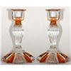 Image 1 : Bohemian Crystal Art Glass Candlesticks (2) #1752624
