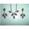 Image 1 : Rhinestone and Cranberry Glass Necklace and #1752631