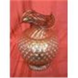 Tiara Amber Color Hobnail Glass Vase #1752703