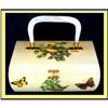 Image 1 : VINTAGE BOX PURSE RAISED BIRDS BUTTERFLIES #1753149