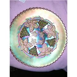 GA-0002  Green Carnival 3 Footed Fenton Dish #1753161