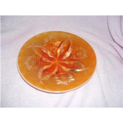 Dugan Four Flowers Peach Opalescent Plate 6.5? #1753183