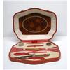 Image 1 : DECO RED BAKELITE MANICURE SET in BOX #1765552