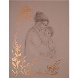 Lei Jiegiong & Her Baby  litho by Edna Hibel #1765723