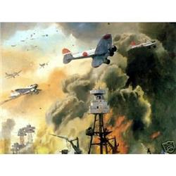 WW2 Aviation Oil Painting Japanese At Pearl #1765731