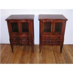 Pair Of Vintage Fancy Cherry End Tables #1765737