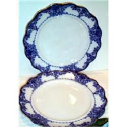 Two Flow Blue Egerton Dinner Plates #1765815