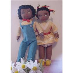 Doll Cloth Black Homemade Boy and Girl 15" #1766124