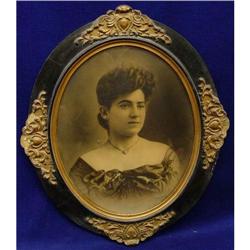 19C  Victorian Framed Black White Photo Female #1766381