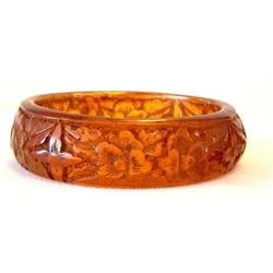 Antique   Natural Wide Amber Bangle Bracelet #1766391