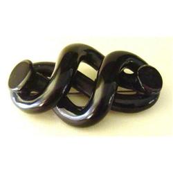 Antique Whitby Jet Knot Brooch #1766397