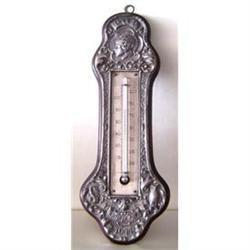 Antique Silver Metal Thermometer - 1911 #1766401