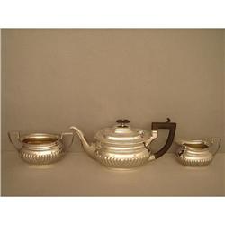 Teaset  Sterling  Birmingham  1921  Queen  Anne#1777086