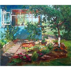 "Flower-bed near dacha" Russian school #1777264