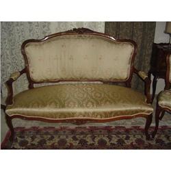 Louis XV  Walnut Parlour Suite Set  #1777340