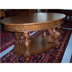 (Horner ?)  Winged Griffin Library Table #1777351