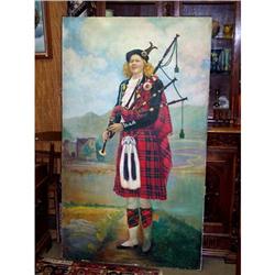 Signed Oil on Canvas of Scottish Highlander #1777364