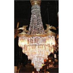 French Crystal and Bronze Chandelier #1777445