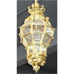 Antique French Bronze Lantern Chandelier #1777468