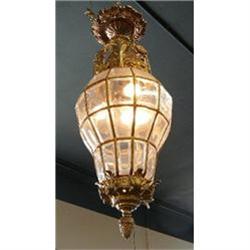 Antique French Bronze Lantern Chandelier #1777469