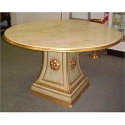 Round Paint Decorated Dining Center Table #1777486