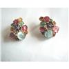 Image 1 : VINTAGE GUMPS MULTI-GEM EARRINGS #1777647