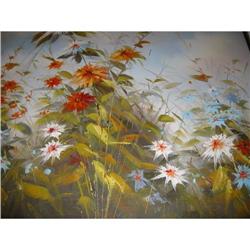 Exquisite floral vibrant painting 40 " signed! #1777802