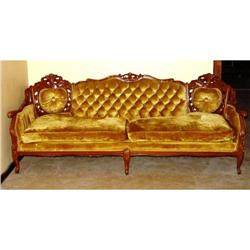 Carved wood sofa. #1777874