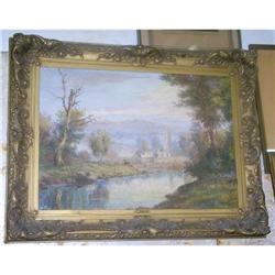 Landscape Oil Paint by E. Kant ,fine frame  #1777981
