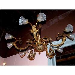 10 lights French Bronze Gasolier electrified #1778009