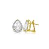 Genuine 11.22 ctw White Topaz & Diamond Earrings 14KT Yellow Gold - REF-123M4T