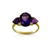 Genuine 4 ctw Amethyst Ring 14KT Yellow Gold - REF-38T5A