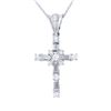 Natural 0.79 CTW Diamond & Baguette Necklace 18K White Gold - REF-125F3M