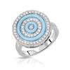 Image 1 : Natural 1.17 CTW Turquoise & Diamond Ring 14K Gold - REF-69N3Y